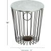 imageDeco 79 Farmhouse Metal Round Outdoor Accent Table 16quot x 16quot x 18quot Black