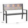 imageDeco 79 Farmhouse Metal Solid Outdoor Bench 47quot x 26quot x 40quot SilverBlack