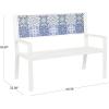 imageDeco 79 Farmhouse Metal Solid Outdoor Bench 47quot x 26quot x 40quot SilverWhite