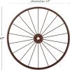 imageDeco 79 IndoorOutdoor Large Red Metal Wheel Wall Decor 43quotRed