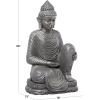 imageDeco 79 Magnesium Oxide Buddha Decorative Garden Sculpture Indoor Outdoor Meditating Garden Statue Outdoor Sculpture 19quot x 15quot x 36quot SilverDark Brown