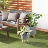 imageDeco 79 Magnesium Oxide Indoor Outdoor Large Pot with Wood Legs Set of 2 Planters 16quot 13quotH WhiteDark Gray
