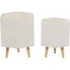 imageDeco 79 Magnesium Oxide Indoor Outdoor Large Pot with Wood Legs Set of 2 Planters 16quot 13quotH WhiteWhite