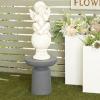 imageDeco 79 Magnesium Oxide Outdoor Accent Table with Wide Top 17quot x 17quot x 18quot WhiteDark Gray