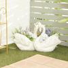 imageDeco 79 Magnesium Oxide Swan Indoor Outdoor Planter Large Planter Pot Planter 30quot x 10quot x 19quot White30 x 10 x 19