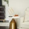 imageDeco 79 Marble Geometric Sculpture with Black Base 9quot x 9quot x 12quot GoldGold