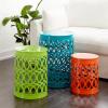 imageDeco 79 Metal Accent Indoor Outdoor Nesting End Carved Trellis Design Set of 3 Side Table 22quot 18quot 15quotH Multi ColoredMulti Colored