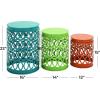 imageDeco 79 Metal Accent Indoor Outdoor Nesting End Carved Trellis Design Set of 3 Side Table 22quot 18quot 15quotH Multi ColoredMulti Colored