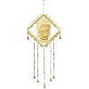 imageDeco 79 Metal Buddha Windchime with Glass Beads and Cone Bells 14quot x 1quot x 30quot Gold