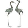 imageDeco 79 Metal Crane Decorative Garden Sculpture Indoor Outdoor Garden Statues Set of 2 Outdoor Sculptures 40quot 38quotH GreenGreen