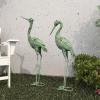 imageDeco 79 Metal Crane Decorative Garden Sculpture Indoor Outdoor Garden Statues Set of 2 Outdoor Sculptures 40quot 38quotH GreenGreen