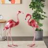 imageDeco 79 Metal Crane Decorative Garden Sculpture Indoor Outdoor Garden Statues Set of 2 Outdoor Sculptures 40quot 38quotH GreenPink