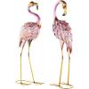 imageDeco 79 Metal Crane Decorative Garden Sculpture Indoor Outdoor Garden Statues Set of 2 Outdoor Sculptures 40quot 38quotH GreenPink