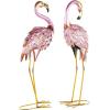 imageDeco 79 Metal Crane Decorative Garden Sculpture Indoor Outdoor Garden Statues Set of 2 Outdoor Sculptures 40quot 38quotH GreenPink
