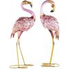 imageDeco 79 Metal Crane Decorative Garden Sculpture Indoor Outdoor Garden Statues Set of 2 Outdoor Sculptures 40quot 38quotH GreenPink