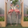 imageDeco 79 Metal Crane Decorative Garden Sculpture Indoor Outdoor Garden Statues Set of 2 Outdoor Sculptures 40quot 38quotH GreenPink