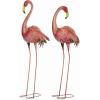 imageDeco 79 Metal Crane Decorative Garden Sculpture Indoor Outdoor Garden Statues Set of 2 Outdoor Sculptures 40quot 38quotH GreenPink