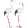 imageDeco 79 Metal Crane Decorative Garden Sculpture Indoor Outdoor Garden Statues Set of 2 Outdoor Sculptures 40quot 38quotH GreenWhite