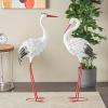 imageDeco 79 Metal Crane Decorative Garden Sculpture Indoor Outdoor Garden Statues Set of 2 Outdoor Sculptures 40quot 38quotH GreenWhite