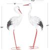 imageDeco 79 Metal Crane Decorative Garden Sculpture Indoor Outdoor Garden Statues Set of 2 Outdoor Sculptures 40quot 38quotH GreenWhite