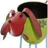 imageDeco 79 Metal Dog Indoor Outdoor Planter  Large Pot With Floral Pattern 19quot x 8quot x 18quot Green