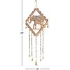 imageDeco 79 Metal Elephant Indoor Outdoor Windchime with Glass Beads and Cone Bells 14quot x 1quot x 29quot Gold
