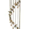 imageDeco 79 Metal Elephant Windchime with Beads and Cone Bells 7quot x 7quot x 36quot Brass