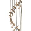 imageDeco 79 Metal Elephant Windchime with Beads and Cone Bells 7quot x 7quot x 36quot Brass