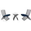 imageDeco 79 Metal Folding Outdoor Seating Set with Cushions Set of 3 21quotW 34quotH Black