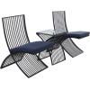imageDeco 79 Metal Folding Outdoor Seating Set with Cushions Set of 3 21quotW 34quotH Black