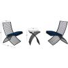 imageDeco 79 Metal Folding Outdoor Seating Set with Cushions Set of 3 21quotW 34quotH Black