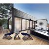 imageDeco 79 Metal Folding Outdoor Seating Set with Cushions Set of 3 21quotW 34quotH Black
