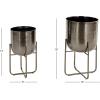 imageDeco 79 Metal Indoor Outdoor Planter Large Planter Pot with Removable Gold Stand Set of 2 Planters 16quot 13quotH WhiteBlack