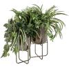 imageDeco 79 Metal Indoor Outdoor Planter Large Planter Pot with Removable Gold Stand Set of 2 Planters 16quot 13quotH WhiteBlack