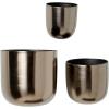 imageDeco 79 Metal Indoor Outdoor Planter Large Planter Pot with Removable Gold Stand Set of 2 Planters 16quot 13quotH WhiteBlack