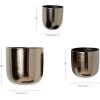 imageDeco 79 Metal Indoor Outdoor Planter Large Planter Pot with Removable Gold Stand Set of 2 Planters 16quot 13quotH WhiteBlack