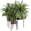 imageDeco 79 Metal Indoor Outdoor Planter Large Planter Pot with Removable Gold Stand Set of 2 Planters 16quot 13quotH WhiteBlack