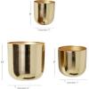 imageDeco 79 Metal Indoor Outdoor Planter Large Planter Pot with Removable Gold Stand Set of 2 Planters 16quot 13quotH WhiteGold