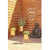 imageDeco 79 Metal Indoor Outdoor Planter Large Planter Pot with Removable Gold Stand Set of 2 Planters 16quot 13quotH WhiteGold