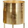 imageDeco 79 Metal Indoor Outdoor Planter Large Planter Pot with Removable Gold Stand Set of 2 Planters 16quot 13quotH WhiteGold