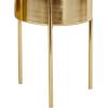 imageDeco 79 Metal Indoor Outdoor Planter Large Planter Pot with Removable Gold Stand Set of 2 Planters 16quot 13quotH WhiteGold