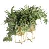 imageDeco 79 Metal Indoor Outdoor Planter Large Planter Pot with Removable Gold Stand Set of 2 Planters 16quot 13quotH WhiteGold