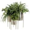 imageDeco 79 Metal Indoor Outdoor Planter Large Planter Pot with Removable Gold Stand Set of 2 Planters 16quot 13quotH WhiteSilver