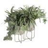 imageDeco 79 Metal Indoor Outdoor Planter Large Planter Pot with Removable Gold Stand Set of 2 Planters 16quot 13quotH WhiteSilver