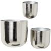 imageDeco 79 Metal Indoor Outdoor Planter Large Planter Pot with Removable Gold Stand Set of 2 Planters 16quot 13quotH WhiteSilver