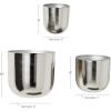imageDeco 79 Metal Indoor Outdoor Planter Large Planter Pot with Removable Gold Stand Set of 2 Planters 16quot 13quotH WhiteSilver