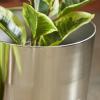 imageDeco 79 Metal Indoor Outdoor Planter Large Planter Pot with Removable Gold Stand Set of 2 Planters 16quot 13quotH WhiteSilver