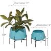 imageDeco 79 Metal Indoor Outdoor Planter Large Planter Pot with Removable Gold Stand Set of 2 Planters 16quot 13quotH WhiteTeal