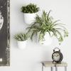 imageDeco 79 Metal Indoor Outdoor Planter Large Planter Pot with Removable Gold Stand Set of 2 Planters 16quot 13quotH WhiteWhite