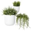 imageDeco 79 Metal Indoor Outdoor Planter Large Planter Pot with Removable Gold Stand Set of 2 Planters 16quot 13quotH WhiteWhite
